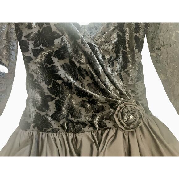 Cattiva by‎ Maya Jornot Black Bubble Hem Long Sleeve Sweetheart Neck Dress Women - Picture 8 of 11